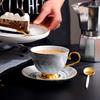 Nordic Minimalist Marble Patterned Ceramic Coffee Cup and Plate English Afternoon Teacups Home Kitchen Drinkware Mugs Tea Cup