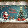 Xmas Decor Banner Colorful Ornaments Festive Banner Christmas Decoration Banner Reindeer Pattern For Family Party Christmas Eve
