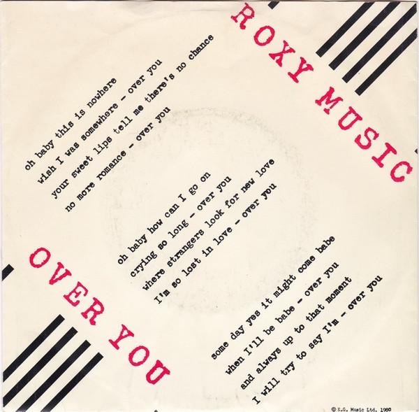 

7inch Record ROXY MUSIC - Over You 2001961 Polydor 1980 UK Rock Used
