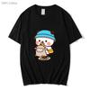 Cute Couple Bubu and Dudu Is Playing At The Park Graphic T-Shirts Men's T Shirt Panda Bear Tees Cotton Summer Soft Clothes