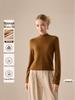 Women's Lyocell Tencel Wool Silk Stand Collar Warm Top - Thick Velvet Base Layer for Autumn/Winter 2025