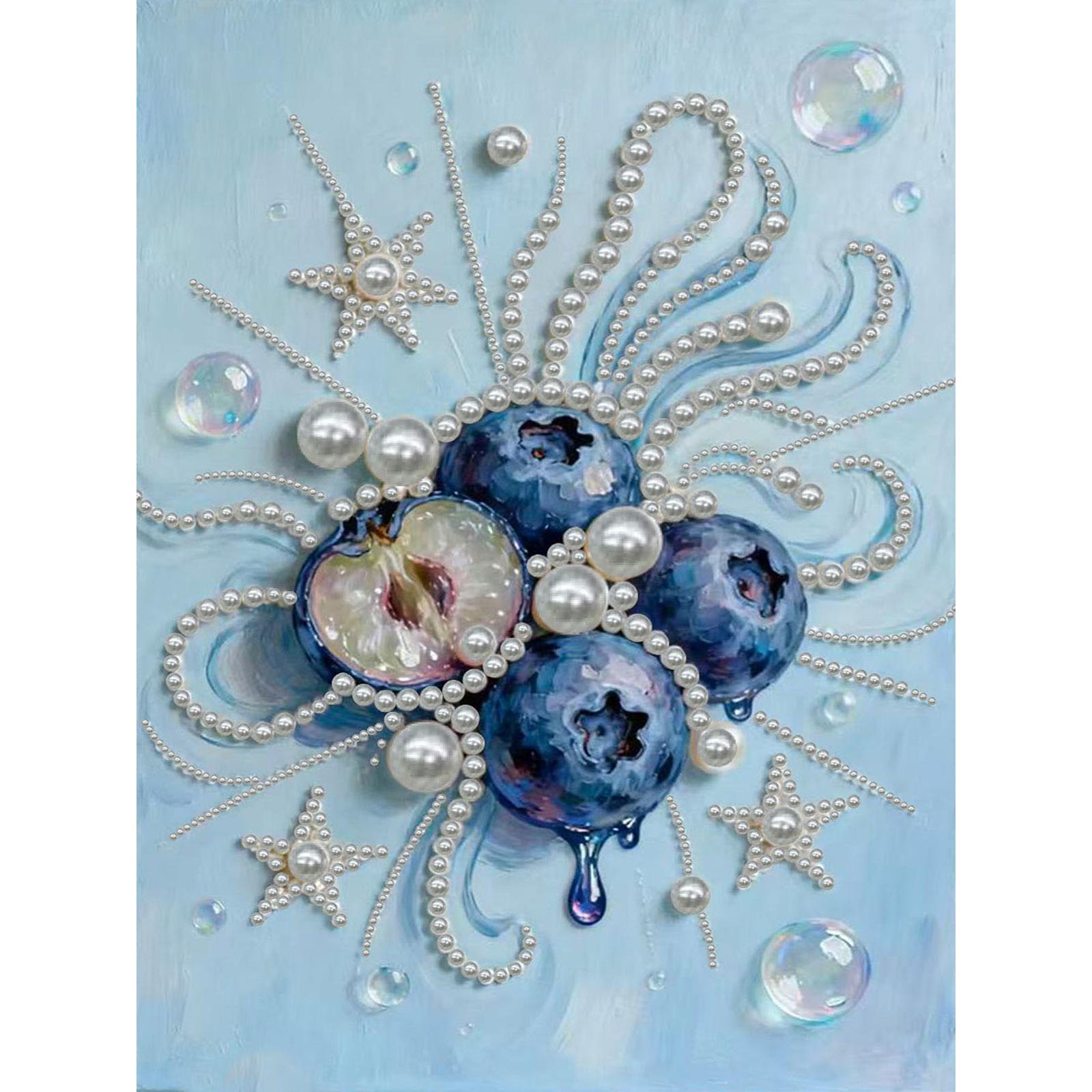 

DIY Pearl Diamond Painting Gem Art for Adults Home Decor Diamond Dots Paintings Picture Arts Craft With Frame 30x40cm голубика
