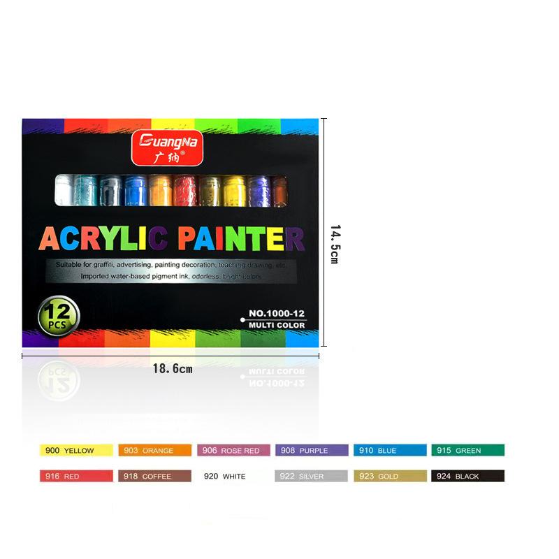 

12-48 кольорів ручки з акриловими фарбами маркери для фарби ручки акрилова ручка, середній наконечник для каменів, каменю, кераміки, скла, дерева, картин на полотні, маркер для фарби 12 colors