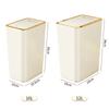 Bathroom Trash Can 10 12L Garbage Can With Press Top Lid For Toiletbedroomliving Room – Plastic Wastebasket With Pop-Up Lid