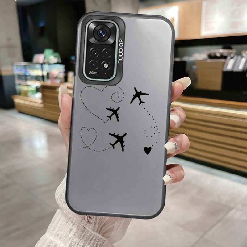 For Redmi Note 11 11S 14 13 Note14 Note13 Pro 5G 4G Case Shockproof TPU Soft Bumper Hard Back Cover Love Heart Aircraft Fundas