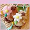 Flower Picking Groundhog Plush Pendant Cute Cartoon Animal Keychain Small Gift