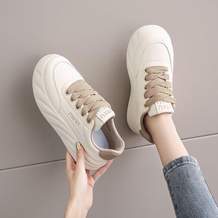 Women's Platform Bread Shoes Platform White Shoes Student Board Shoes Casual Women's Sports Shoes
