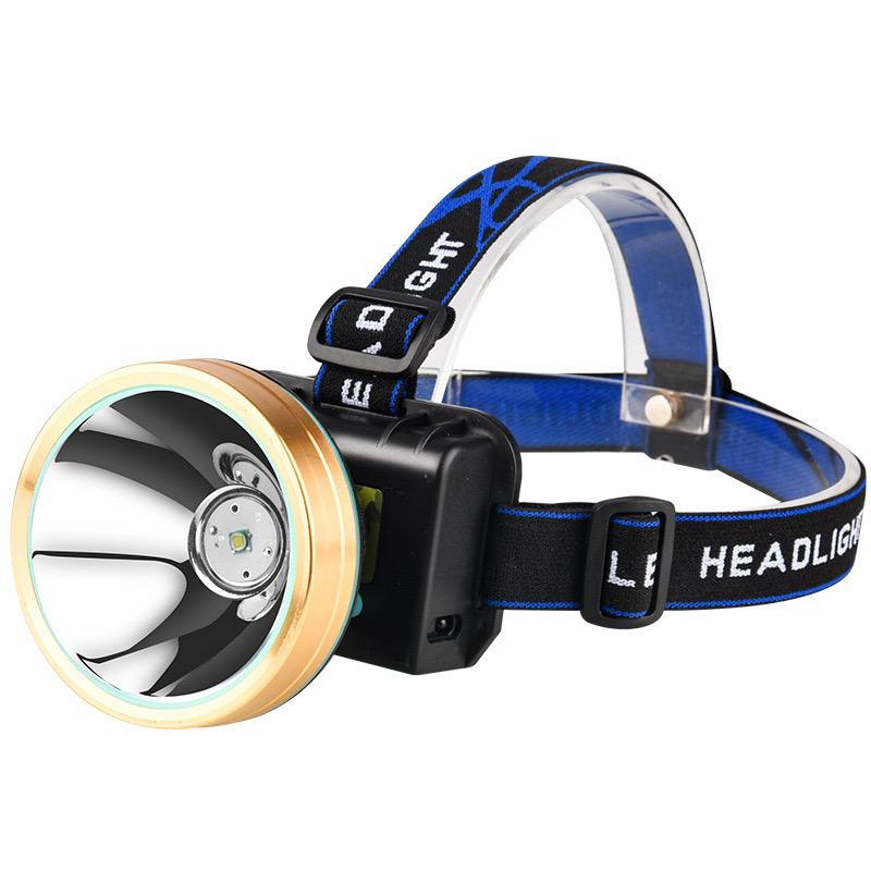 1PC Blue Headlamp Portable Super Bright Flashlight Bicycle Flashlight Rechargeable Camping Headlamp Rotatable Fishing Headlamp