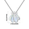 New Christian European American Fashion Accessories White Opal Copper Necklace Scallop Pendant Sweater Chain Silver Plated