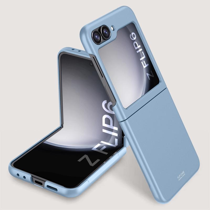 

Матовый чехол Skin Feel Frosted Case с защитой от ударов и царапин для Samsung Galaxy Z Flip 6 5 4 3 5G Flip6 Flip5 For Samsung Z Flip6 синий