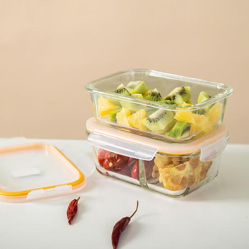 Lock&Lock 2-Piece Divided Glass Food Storage Set