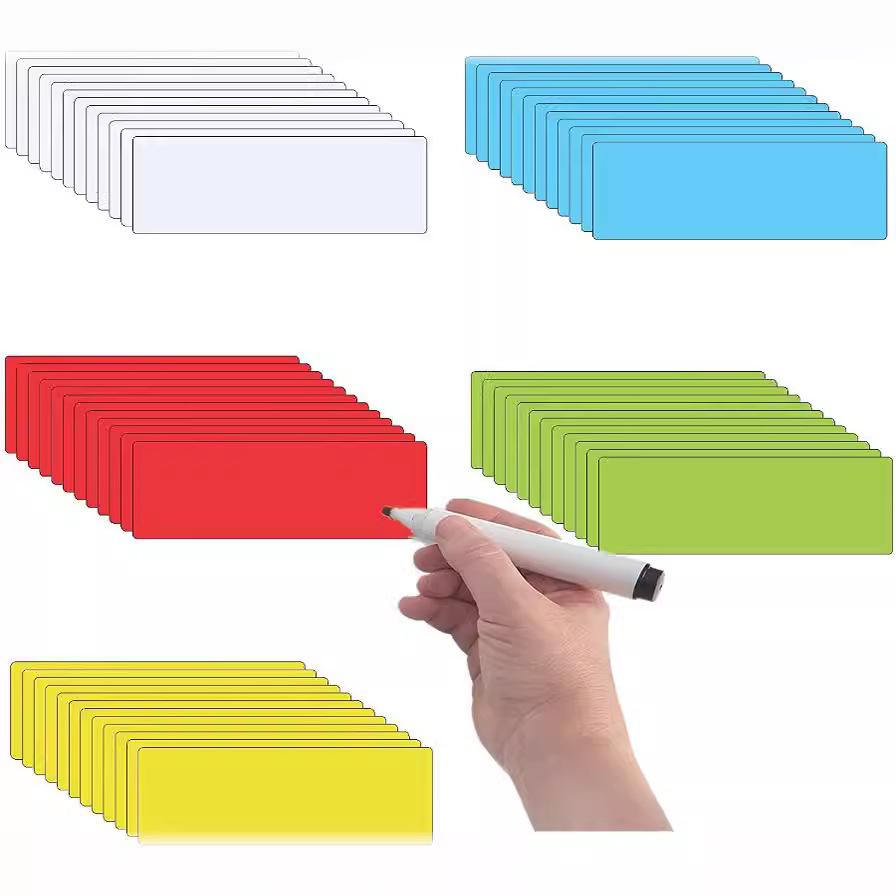 Etiqueta de Nome e Rótulo Magnético Apagável Colorido para Ensino e Exibição
