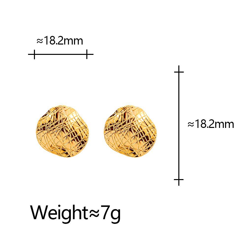Elegant Retro Geometric Pleated Round Earrings for Women - Daily Wear