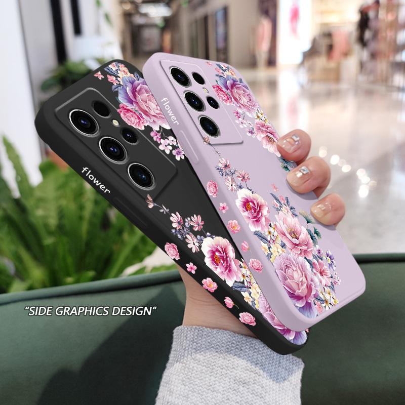 Satin Brocade Phone Case For Samsung Galaxy S26 Plus Ultra Silicone Cover