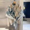 NINA SOLOR Painter's Treasure Chest Silk Wool Square Scarf