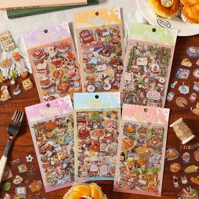 4Pcs Kawaii Food Theme Stickers Daily Life Snacks Drinks DIY Diary Album Scrapbook Journal Decor Supplies