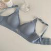 Solid Color Comfortable Zero-Constraint Non-Gaping Women's Underwear Thin Push-Up Wire-Free Bra