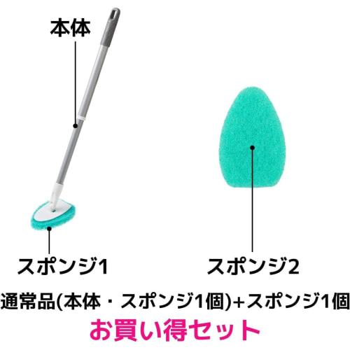 [.co.jp Exclusive] 3M Scotch-Brite Bath Shine B-549J+R Bath Cleaning Brush and Sponge, Long, Refillable