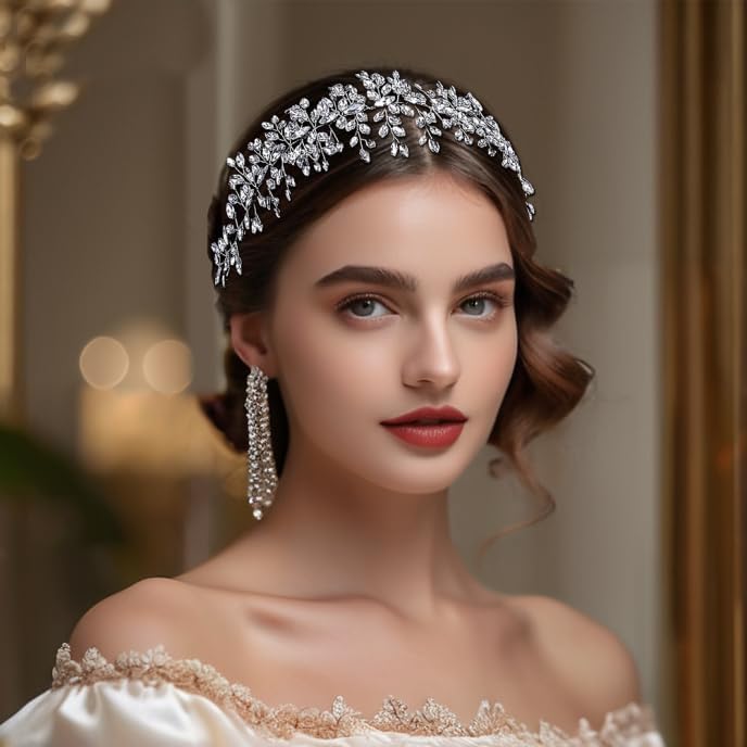 Rhinestone Bridal Headpiece for Wedding Hair Pieces Crystal Wedding Hair Accessories for Brides and Bridesmaid