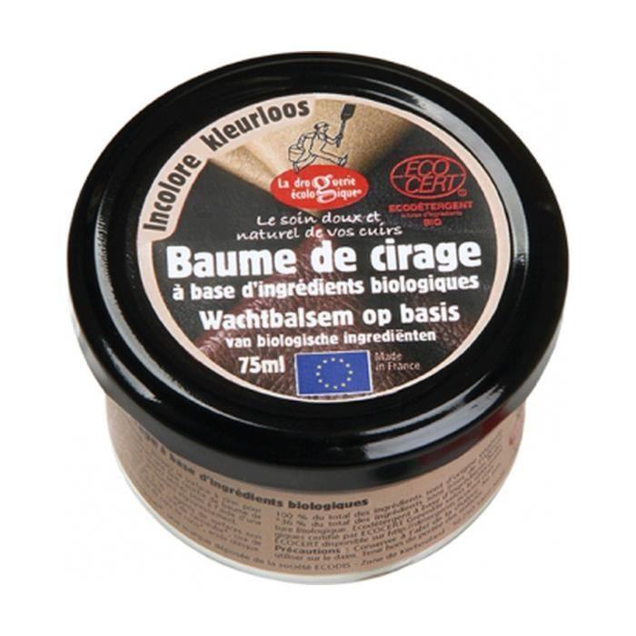 La Droguerie Écologique+Baume à la cire incolore pour chaussures 75 ml