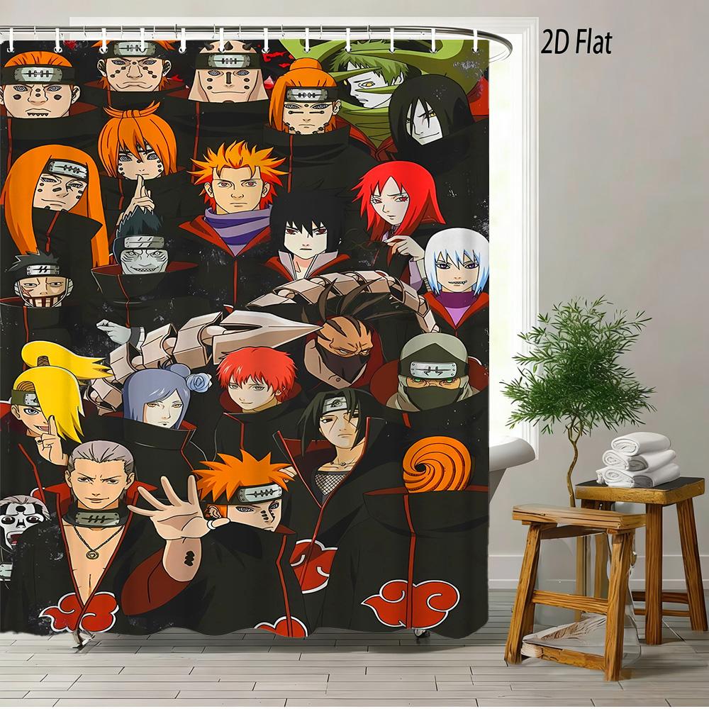 

2D Flat Naruto Anime Itachi Uchiha Susanoo Print Waterproof Shower Curtain For Bathroom Decor W60H190(CM)-1 Pcs