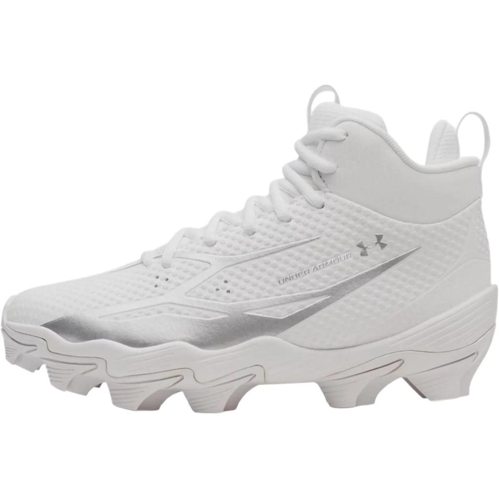 Under Armour Spotlight Hammer Mid top Soccer Shoes White Kids' (Unisex) Kids' Soccer Shoes 6006224 100