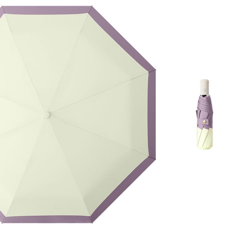 Umbrelă pliabilă automată, proaspătă și simplă, stil japonez, versiune coreeană Ins, pentru femei, cu îmbinări, deschidere și închidere automată, utilizare dublă pentru soare și ploaie