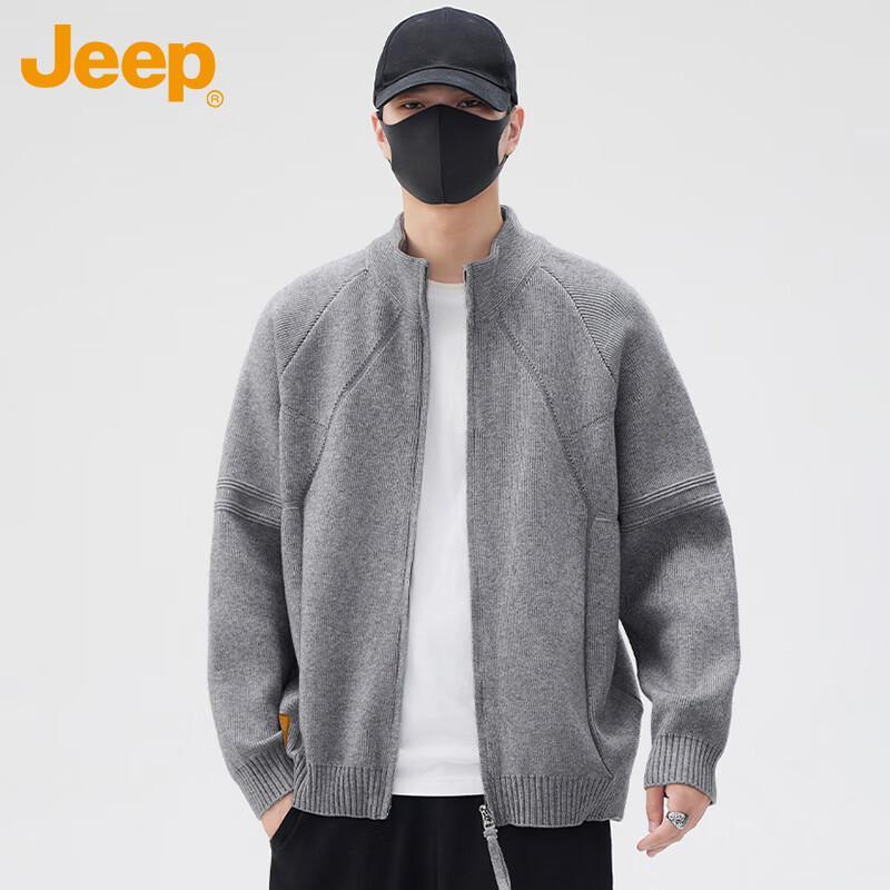 Jeep Men's Warm Knitted Cardigan Sweater