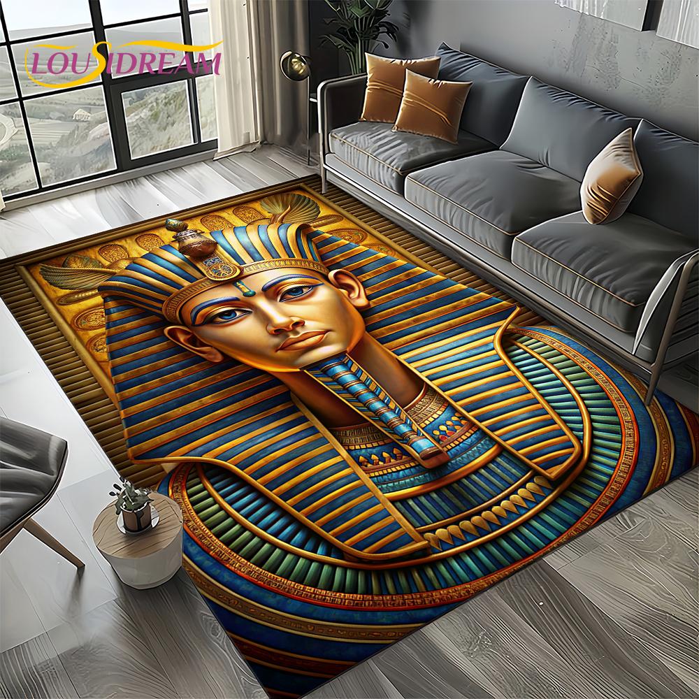 Ancient Egypt Death Anubis Pharaoh Horus Mythology Carpet Rug for Living Room Bedroom Home Sofa,Area Rug Non-slip Floor Mat