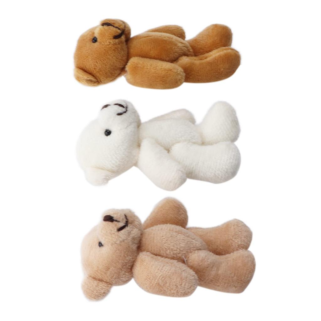 12 Mini Teddy Bear Plush Toys, Stuffed Animals for Birthdays, Cakes, Wedding Decorations, Party Favors, Bag Charms, DIY Accessories