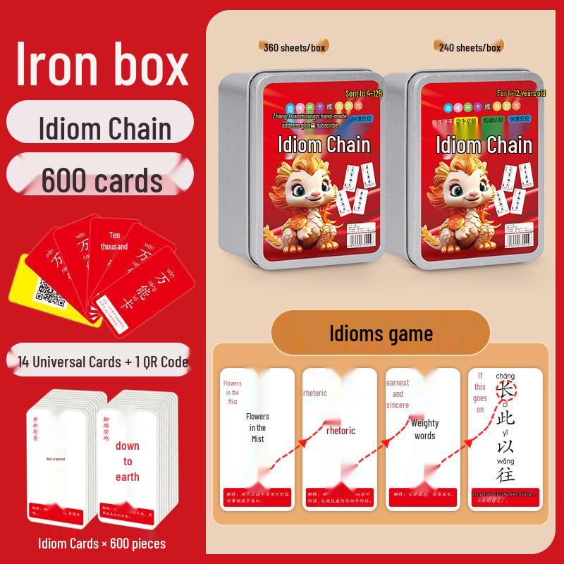 Solitaire Idiom Cards: Educational Toys for Kids - Kindergarten & Primary School Learning Deck