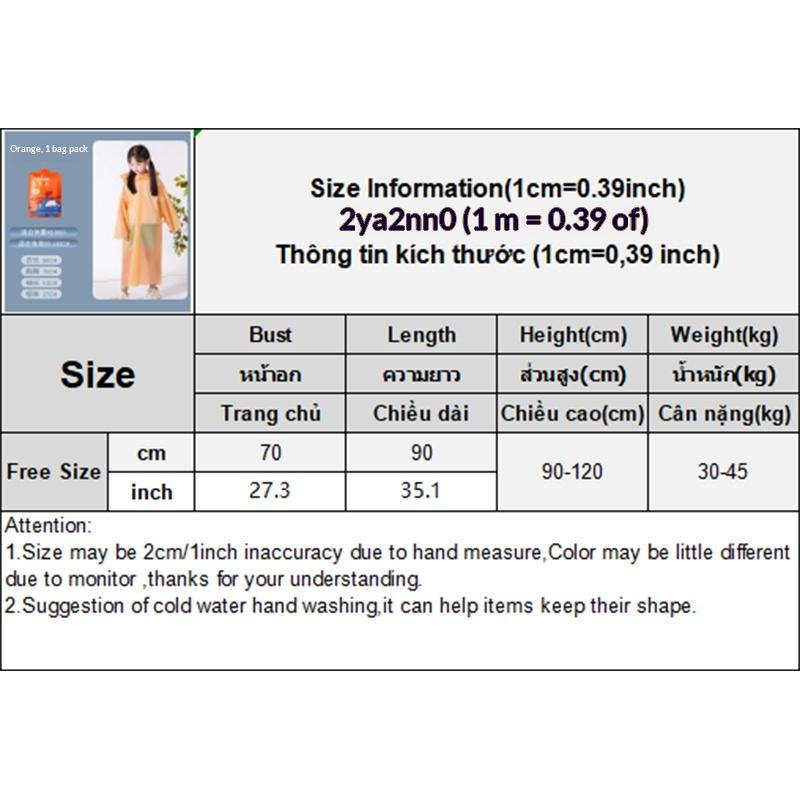 Children EVA Raincoat Disposable Long One Piece Rain Poncho Waterproof Lightweight for Travel Camping School Rainy Days
