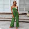 Women Slim Fit Backless Jumpsuit Set Straight Pants Spring Summer Outfit