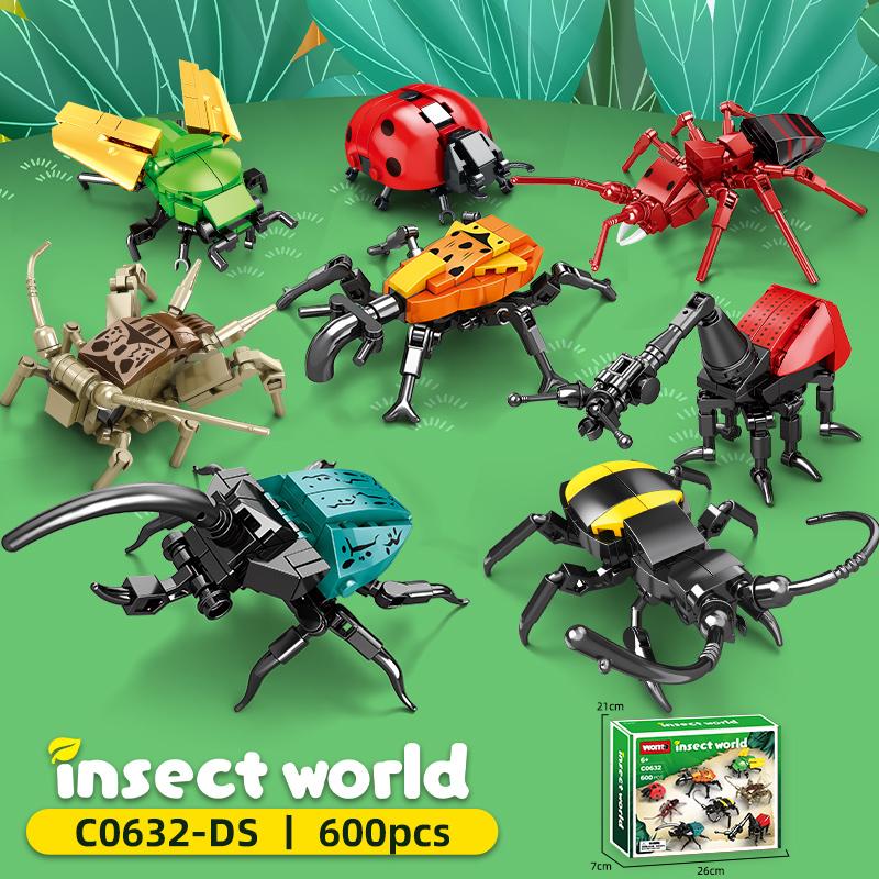 

WOMA TOYS 2024 Новинка C0632 Природа Животные Креативные Насекомые Мини Строительные Блоки Кирпич Игрушечный Набор для Детей