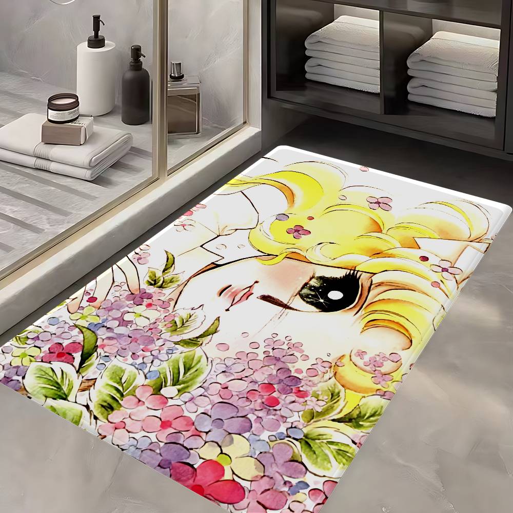 Cartoon Women's Candy Candy Bathroom Mat Anti-slip Absorb Water Long Strip Cushion Bedroon Mat Welcome Doormat