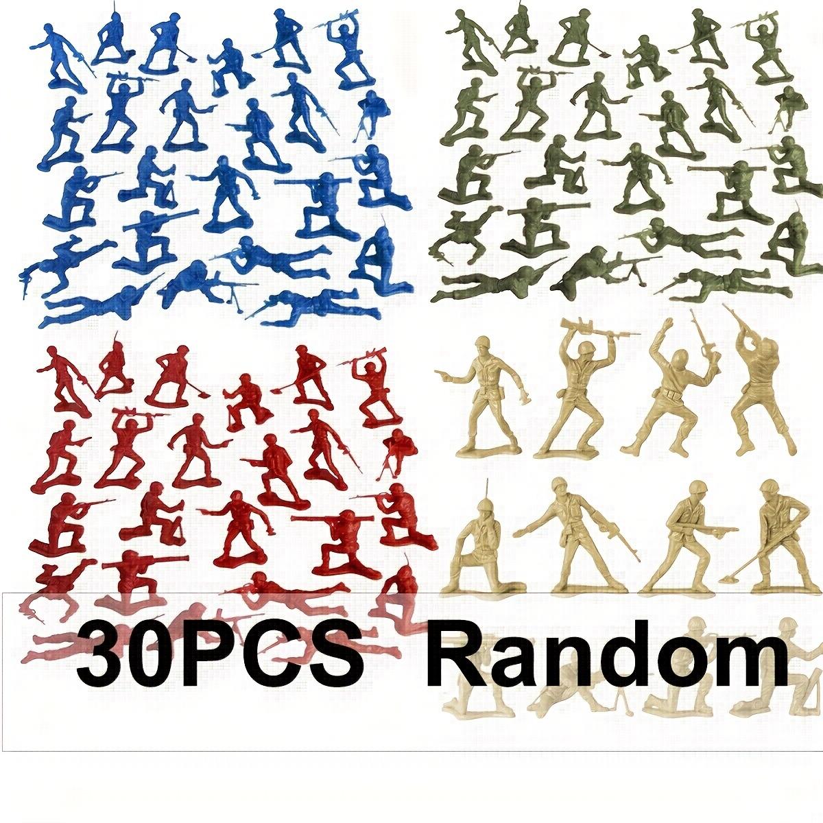 

30pcs Plastic Army Men Action Figures Multiple Different Poses Soldier Model Set 1.96 Inches Red Green Yellow Blue Army ZSY