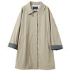 Damen Karomuster Naht Lockerer Trenchcoat