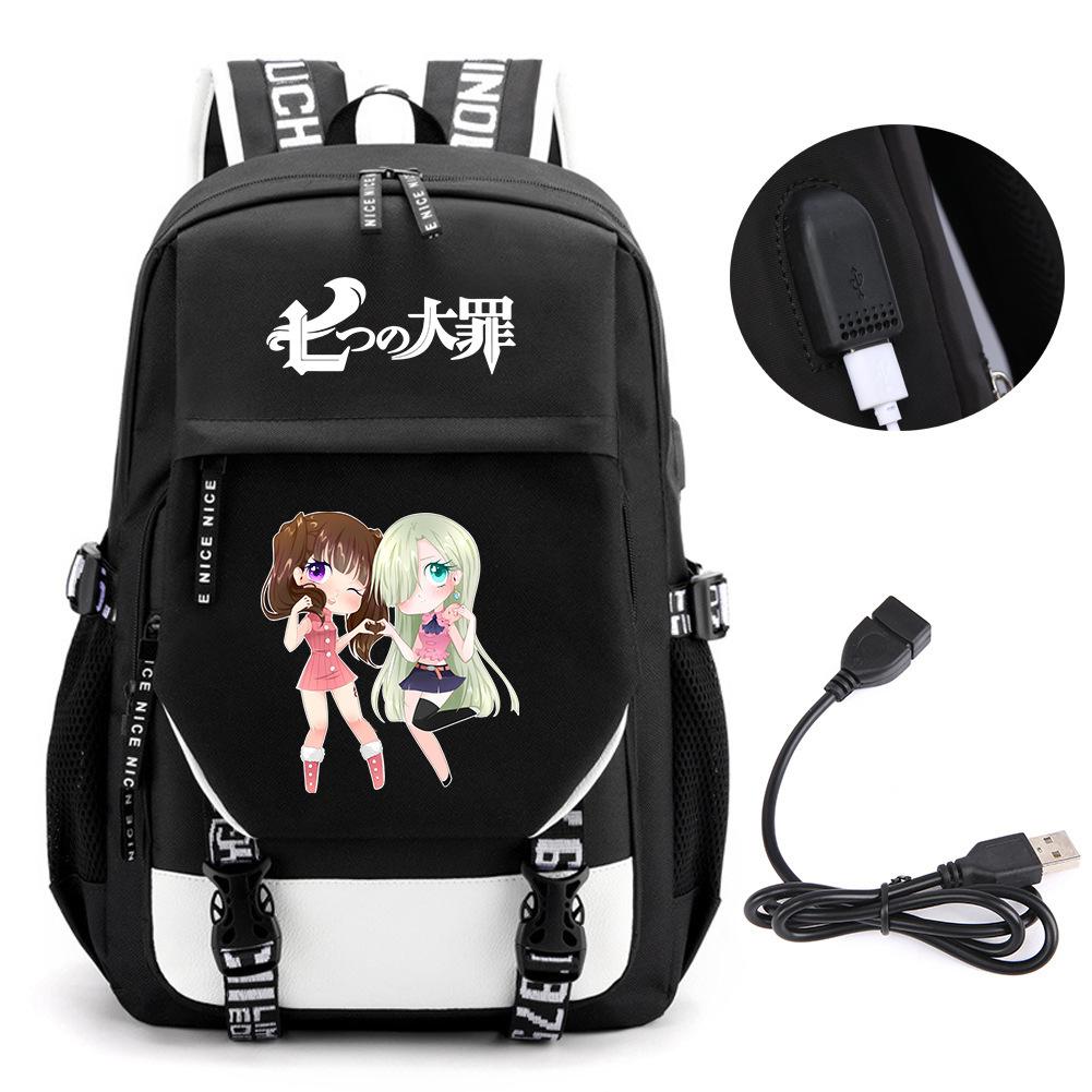 Animation Seven Deadly Sins Backpack Casual Backpack Student School Bag Men'S And Women'S Printed Computer Bag Travel Bag
