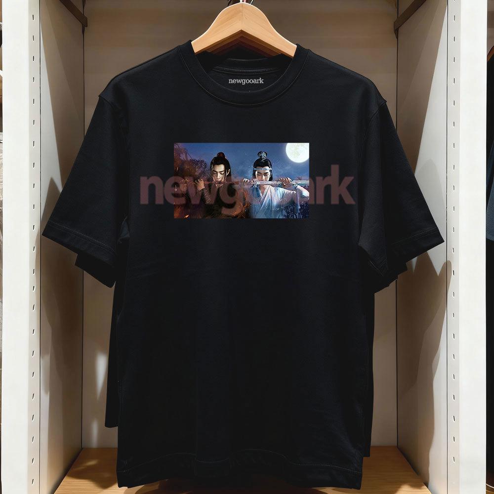 The Untamed Mo Dao Zu Shi Wei Wuxian Lan Zhan Cotton Printed T Shirt Unisex Adult Casual Streetwear Couple Tops Tee Short Sleev