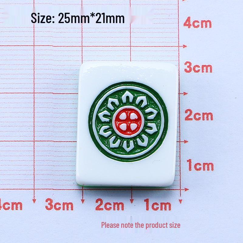 Cartoon Mahjong Resin Ornaments: DIY Hair Clips, Shoe Buckles, Cream Glue Accessories