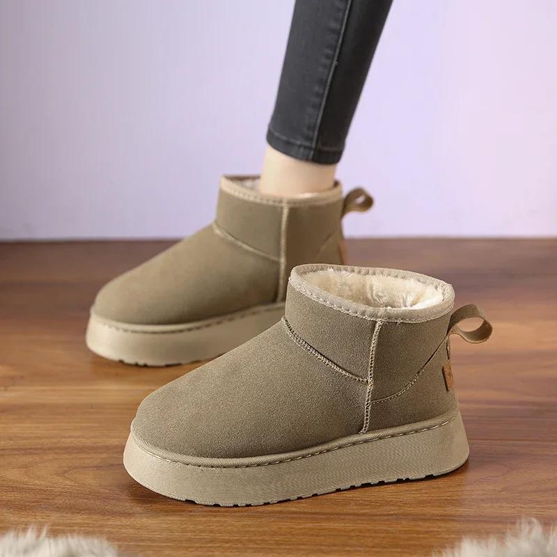 New Classic Thickened Fluff Women's Snow Boots Comfortable Warm Ankle Boots Women Winter Ladies Shoes Chunky Botas Mujer