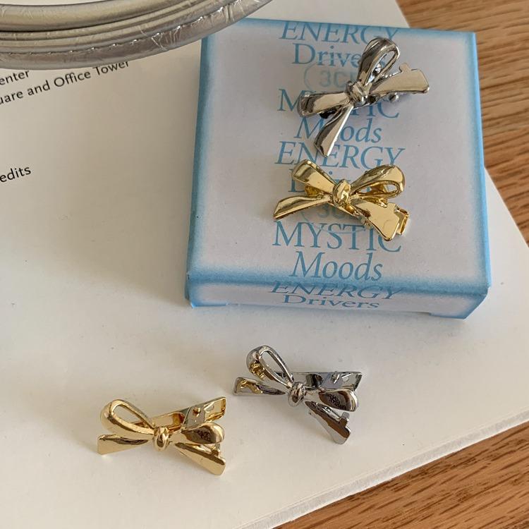 Bow Hairpin Sweet Cool Girl Broken Hair Bangs Side Duck Bill Clip Sweet Small Fresh Versatile Hair Accessories Woman