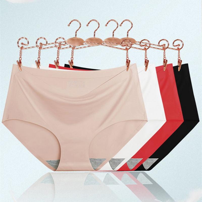 Womens Solid Color Soft Panties Breathable Briefs