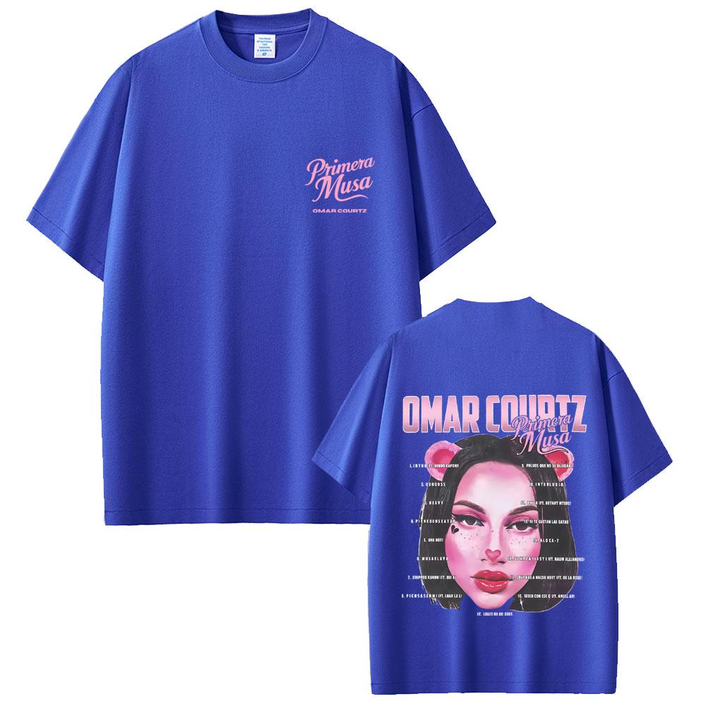 2025 Summer Rapper Omar Courtz Primera Musa Album Tour Merch T-shirt Men Women Clothing 100% Pure Cotton Printed Leisure T-shirt