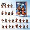 Calendari dell'Avvento 2026 Collezione Dachshund Carini, 24 Giorni Ciondolo Acrilico 2D Regalo di Natale per Amanti dei Cani Calendario del Conto alla Rovescia, Ornamenti da Collezione,