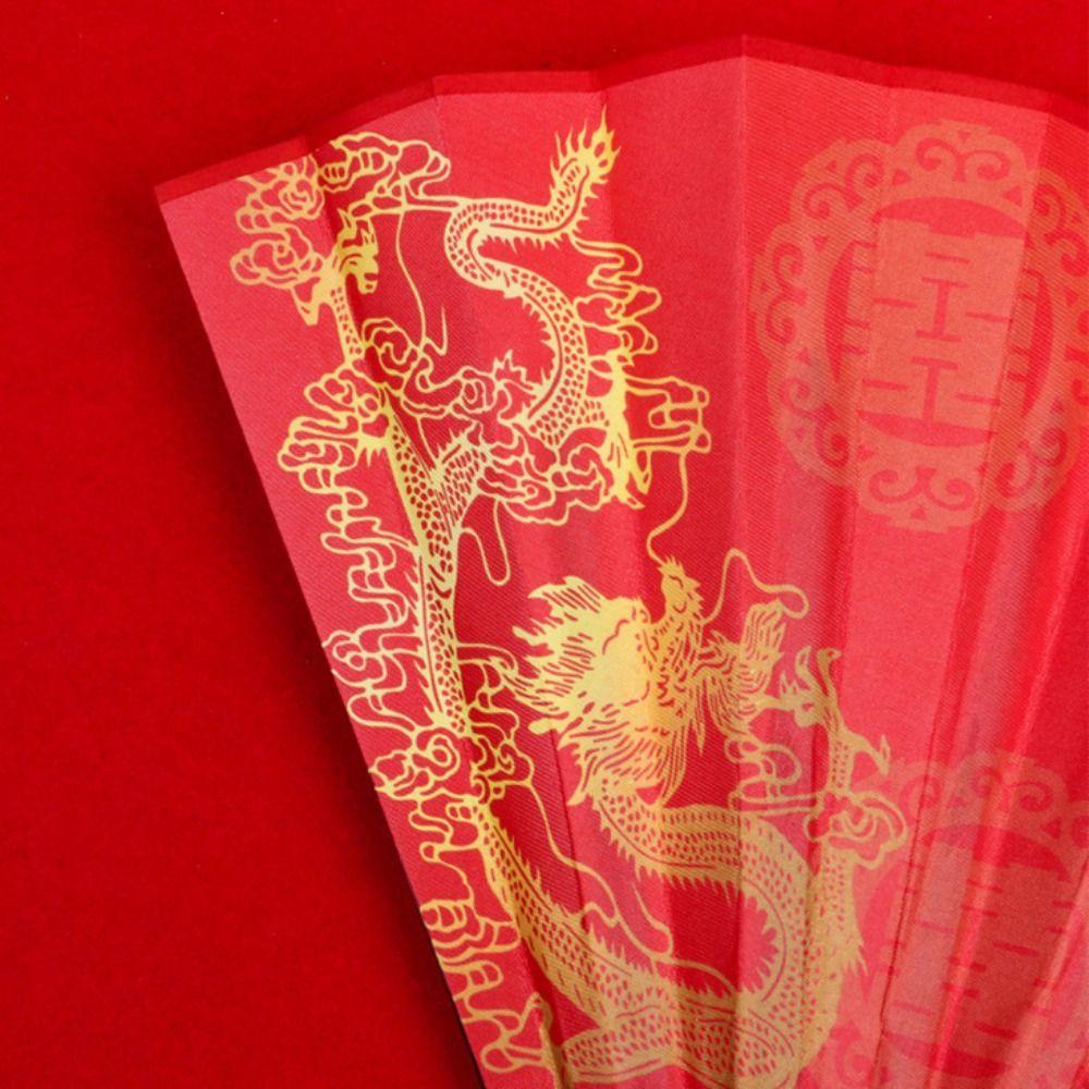 10 Inch Groom Folding Fan Chinese Style Wedding Receiving Fans Wedding Show Fan Photography Props