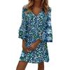 Women's Fashion Casual Round Neck Three-quarter Sleeve Midi Dress