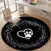 1PC PawPrint Heart Office Round Area Rug,  Mat Suitable ForOffice, Under Office Chairs Bedroom Living Room Home Decor, Room Deco