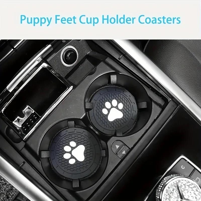 2Pcs/set Paw Silicone Car Coasters Universal Fit Anti-Slip Cup Holder Protection Durable Easy to Clean Car Interior Accessories Cup Holders 5