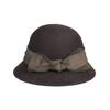 High sense Hepburn style bow wool top hat women's autumn and winter fashion versatile basin hat bucket hat shows small face